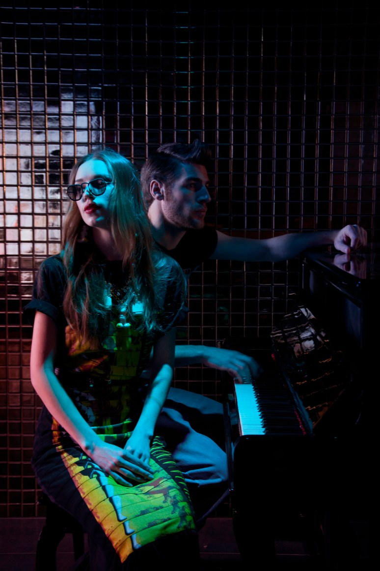 look male female piano portrait